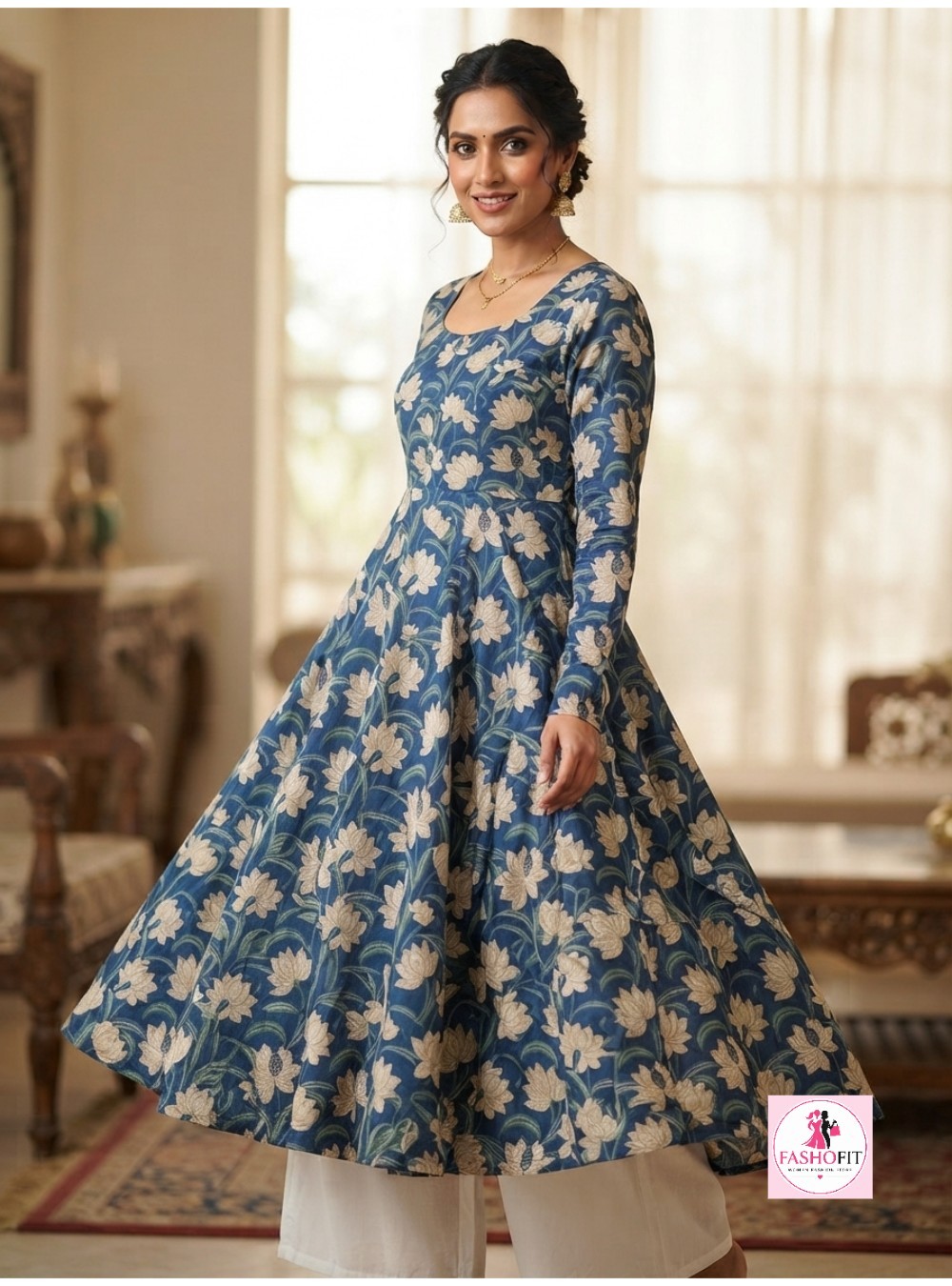 Pure Cotton Anarkali Kurta (Only Kurta)