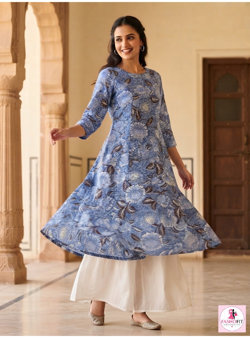 Poplin Cotton Anarkali Kurta (Only Kurta)
