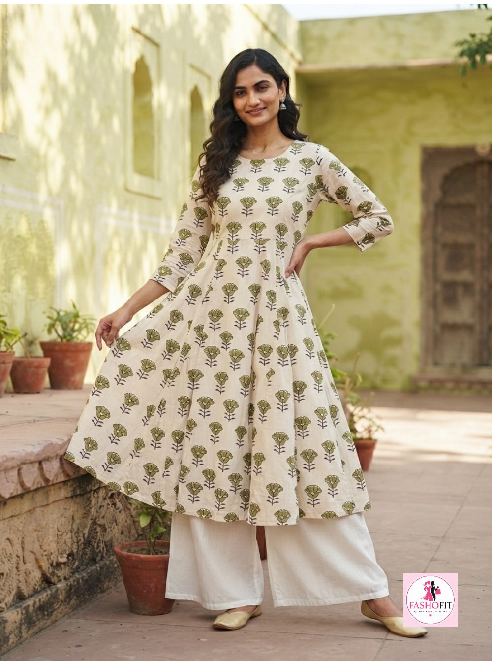 Pure Cotton Anarkali Kurta (Only Kurta)