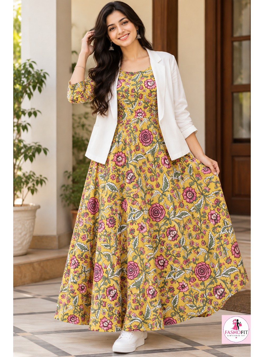 Pure Cotton Anarkali Kurta (Only Kurta)