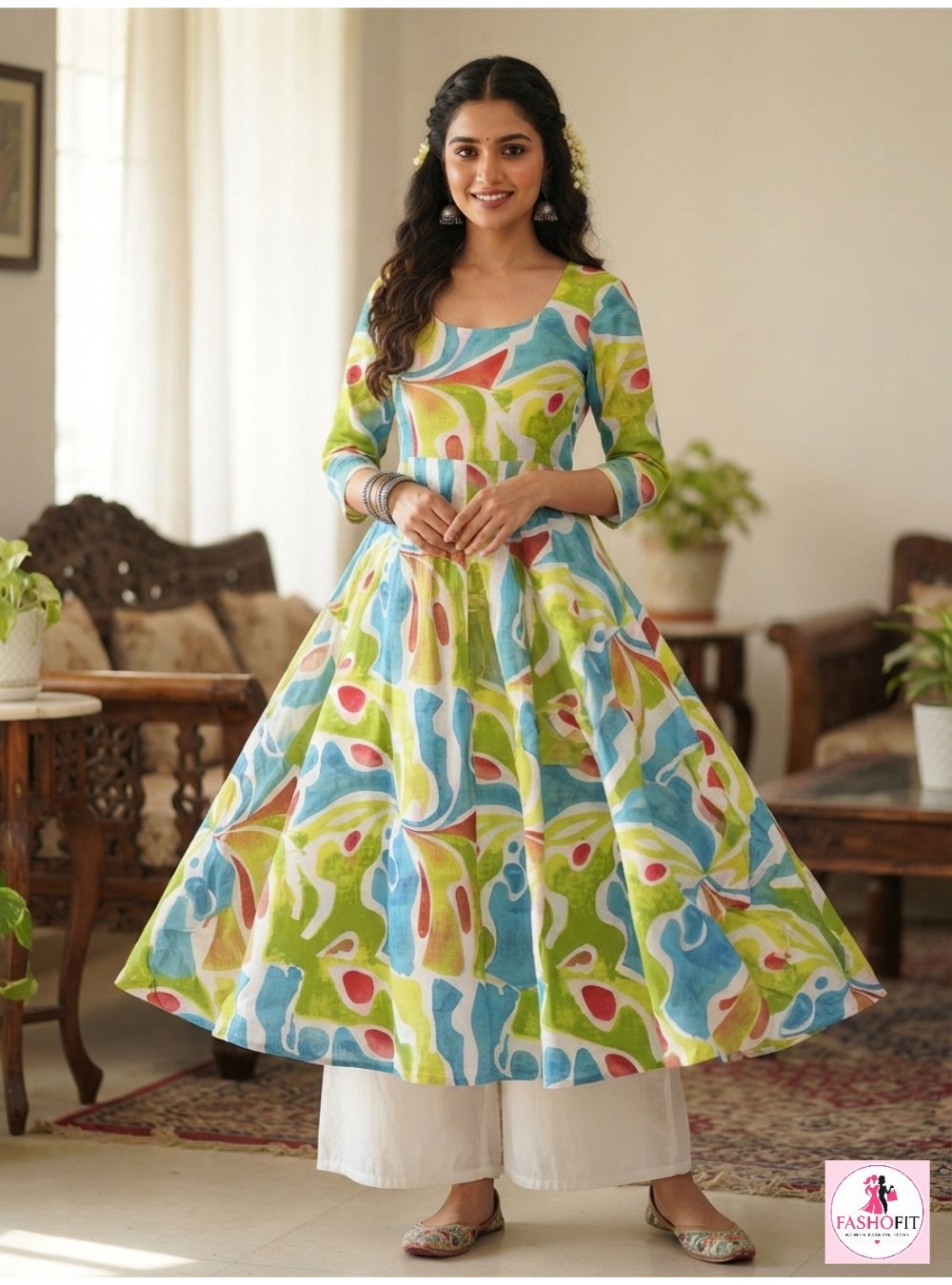 Pure Cotton Anarkali Kurta (Only Kurta)