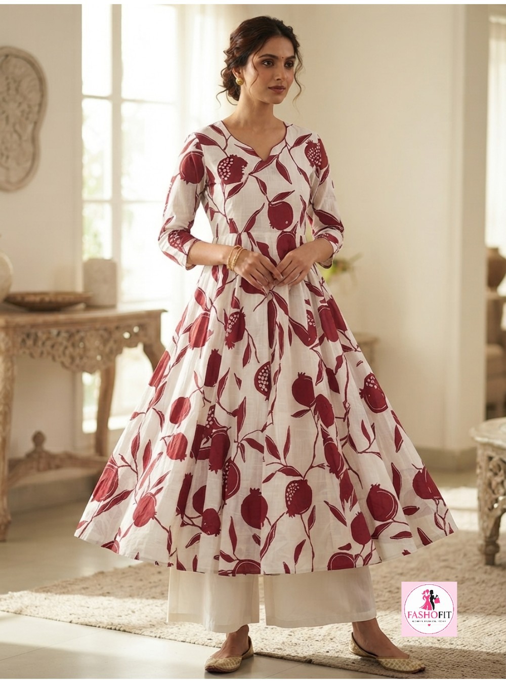 Pure Cotton Anarkali Kurta (Only Kurta)