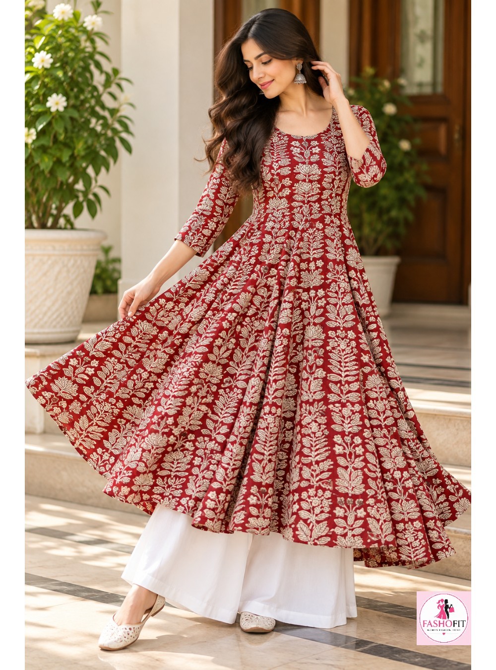 Pure Cotton Anarkali Kurta (Only Kurta)