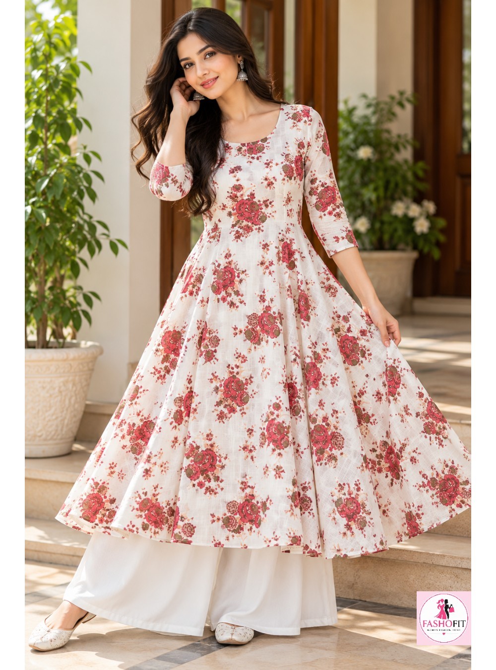 Pure Cotton Anarkali Kurta (Only Kurta)