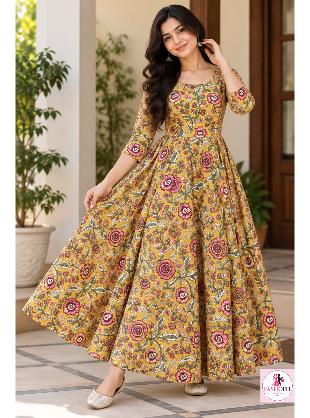 Pure Cotton Anarkali Kurta (Only Kurta)