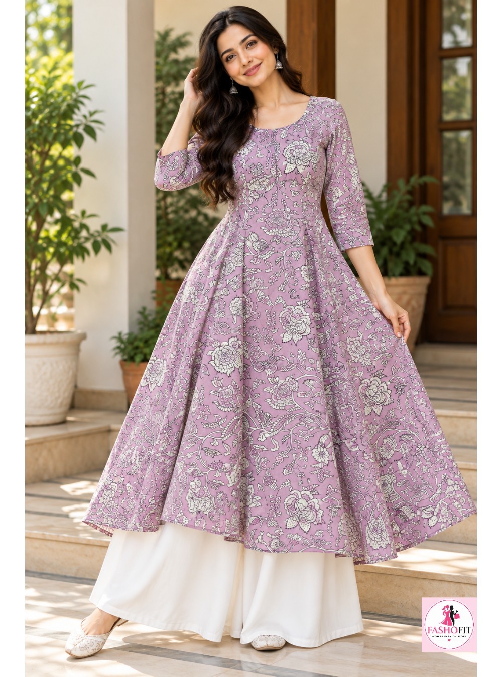 Pure Cotton Anarkali Kurta (Only Kurta)