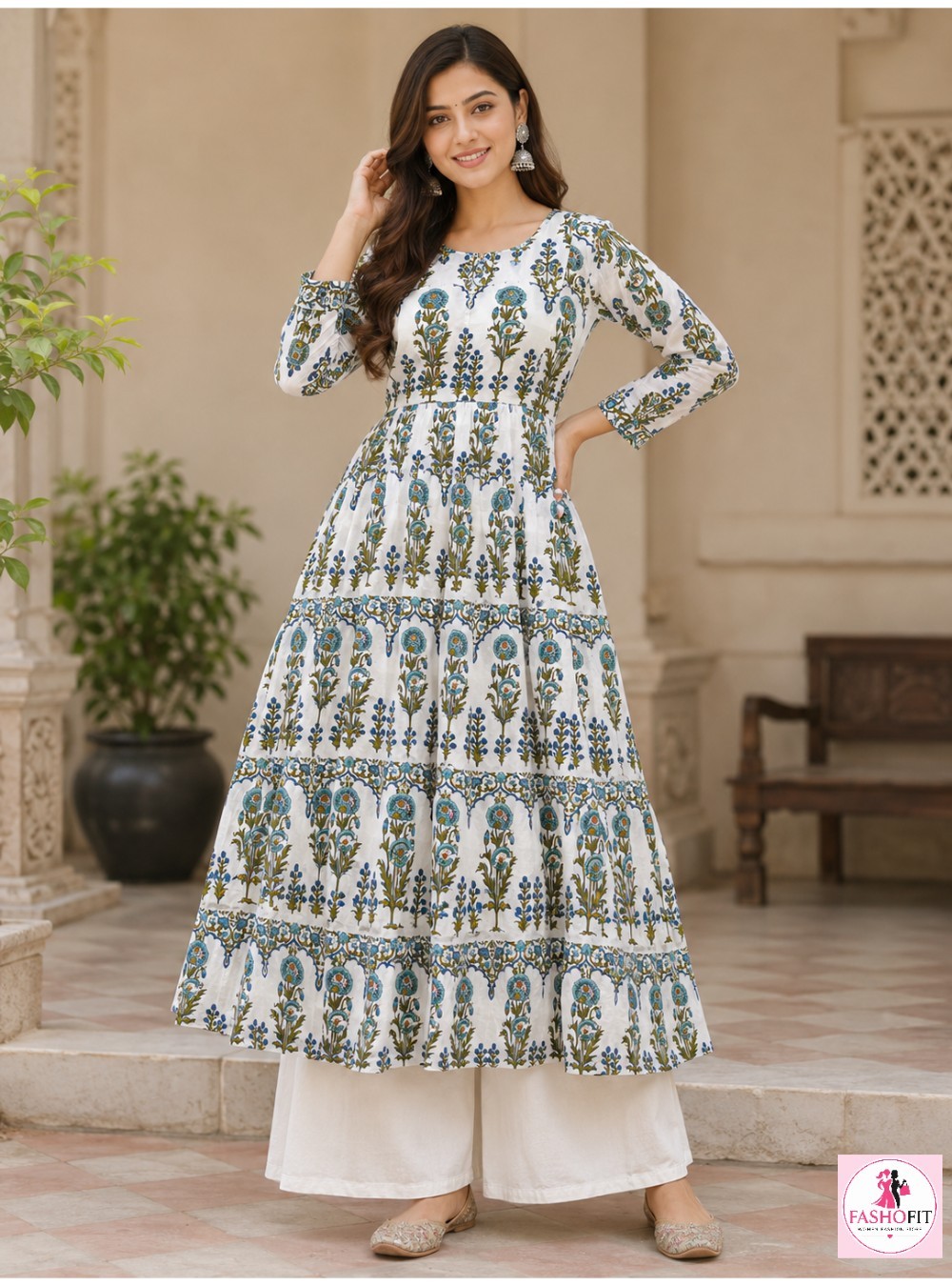 Pure Cotton Anarkali Kurta (Only Kurta)