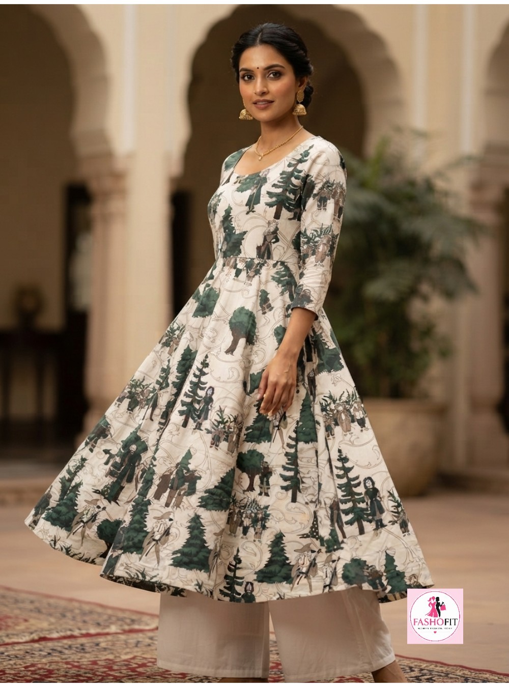 Poplin Cotton Anarkali Kurta (Only Kurta)
