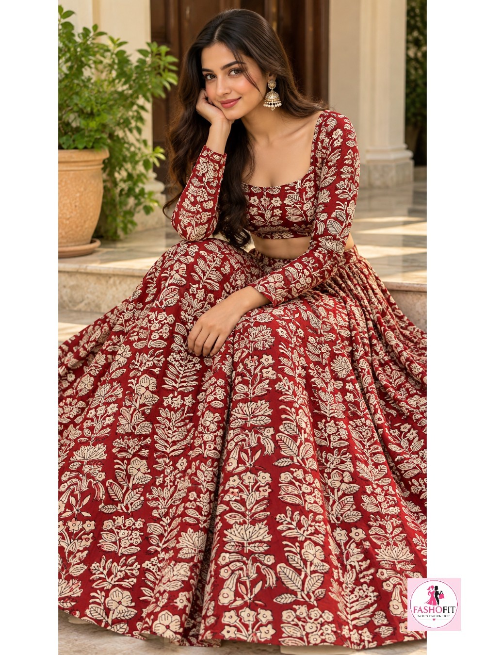 Cotton Stylish Crop Top & Skirt Set