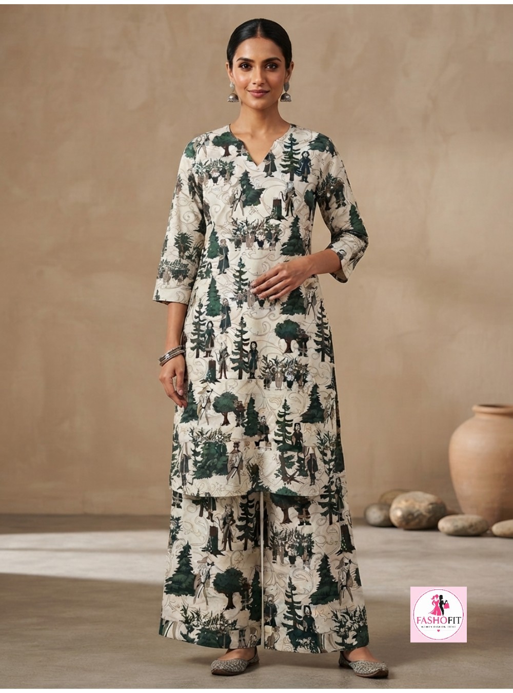Chic & Elegant Ethnic Tunic with Matching Plazo