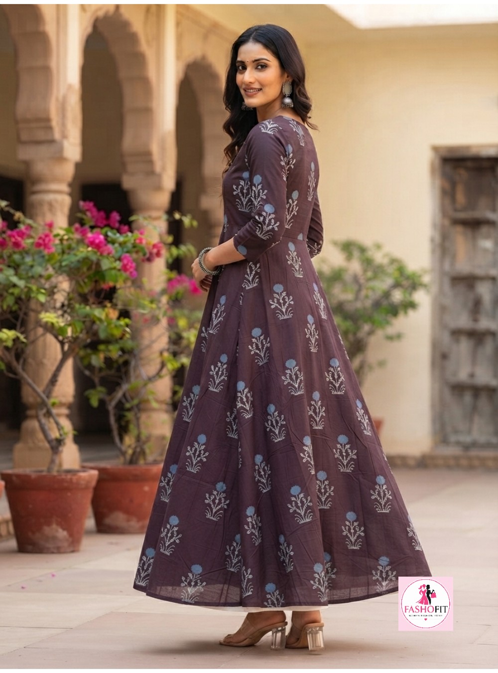 Pure Cotton A-Line Kurti (Only Kurta)