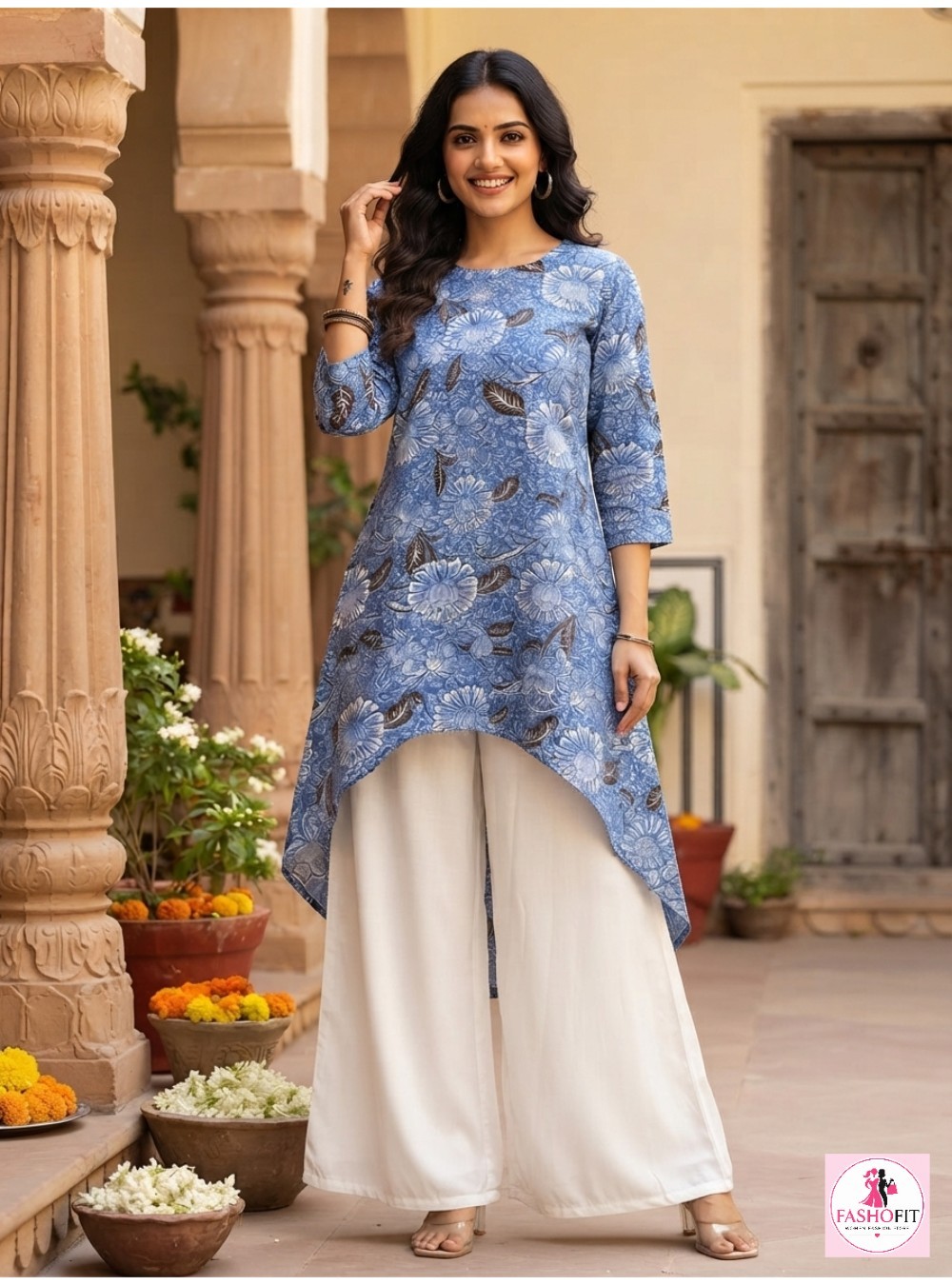 Trendy Casual Wear High-Low Cotton Kurti for Women