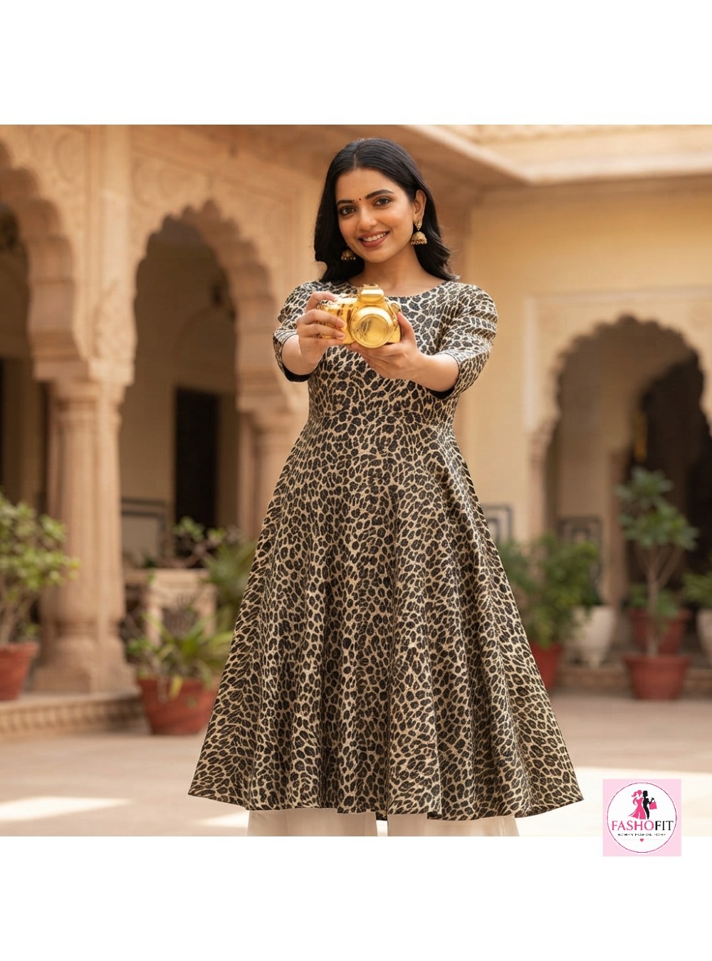 Pure Cotton A-Line Kurti (Only Kurta)