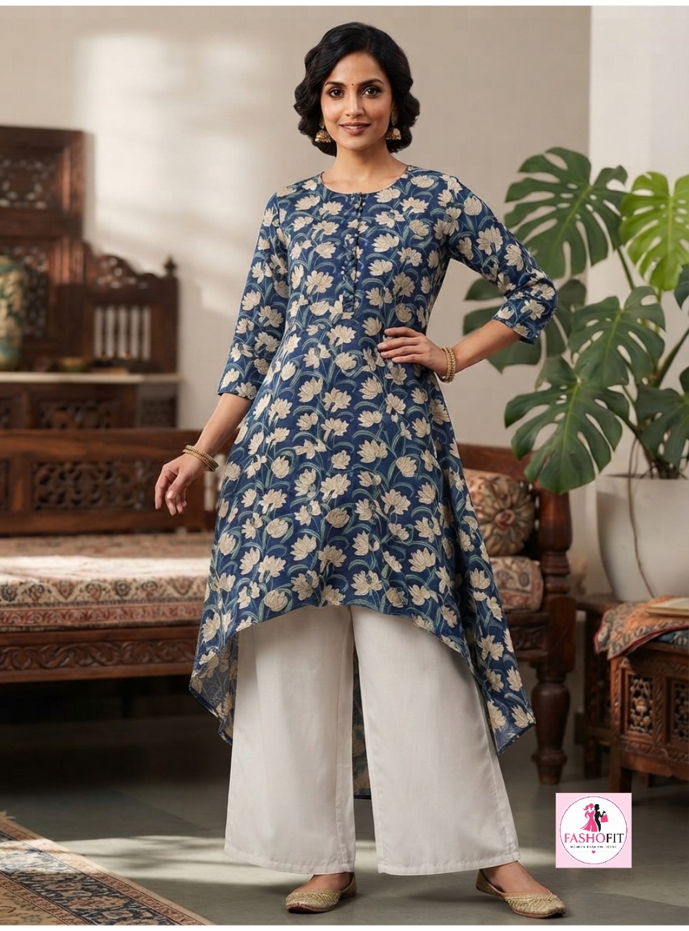Trendy Casual Wear High-Low Cotton Kurti for Women