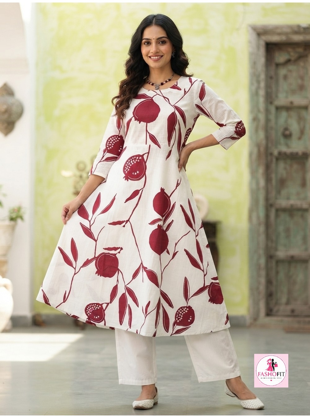Pure Cotton A-Line Kurti (Only Kurta)