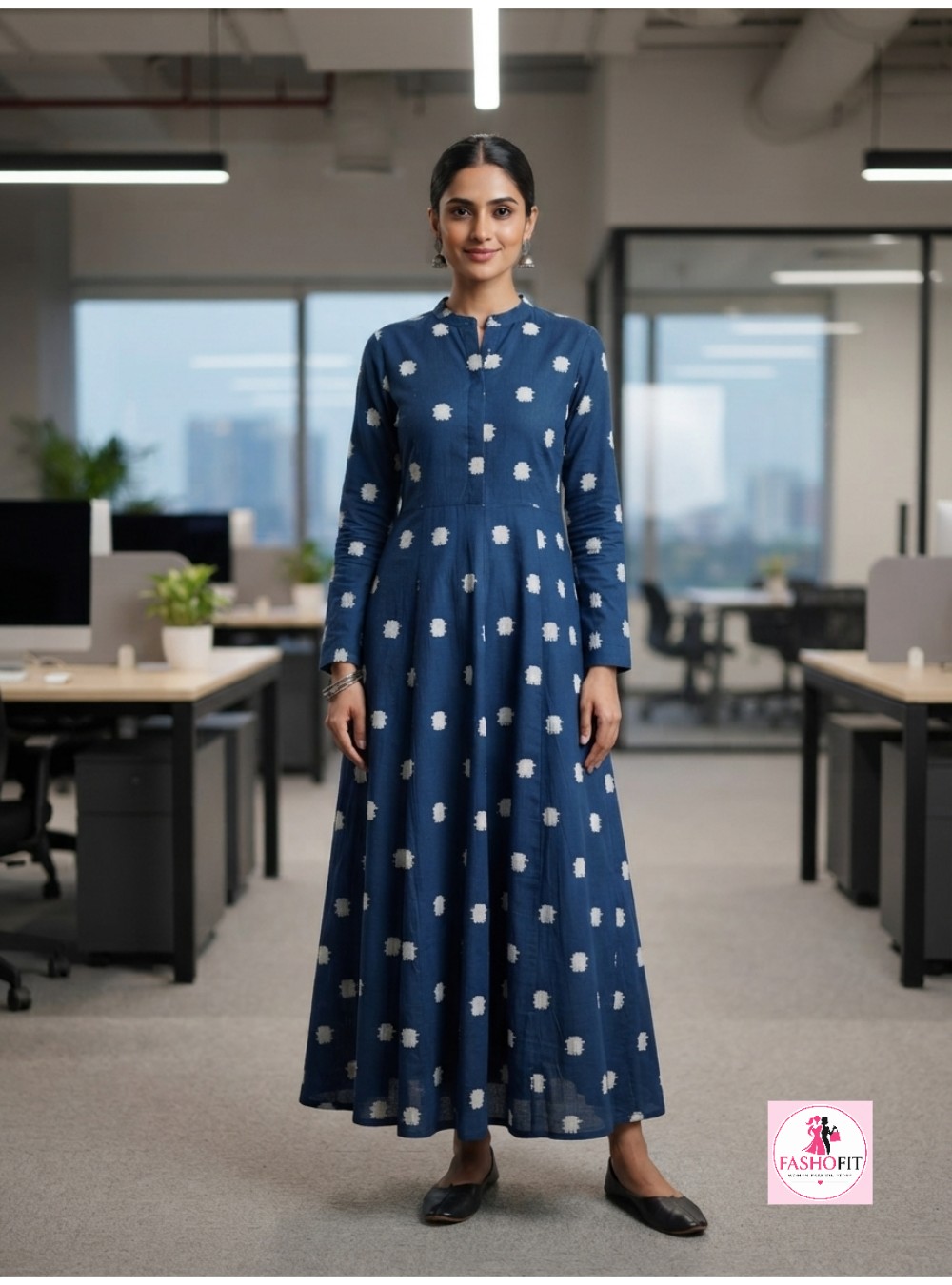 Pure Cotton A-Line Kurti (Only Kurta)
