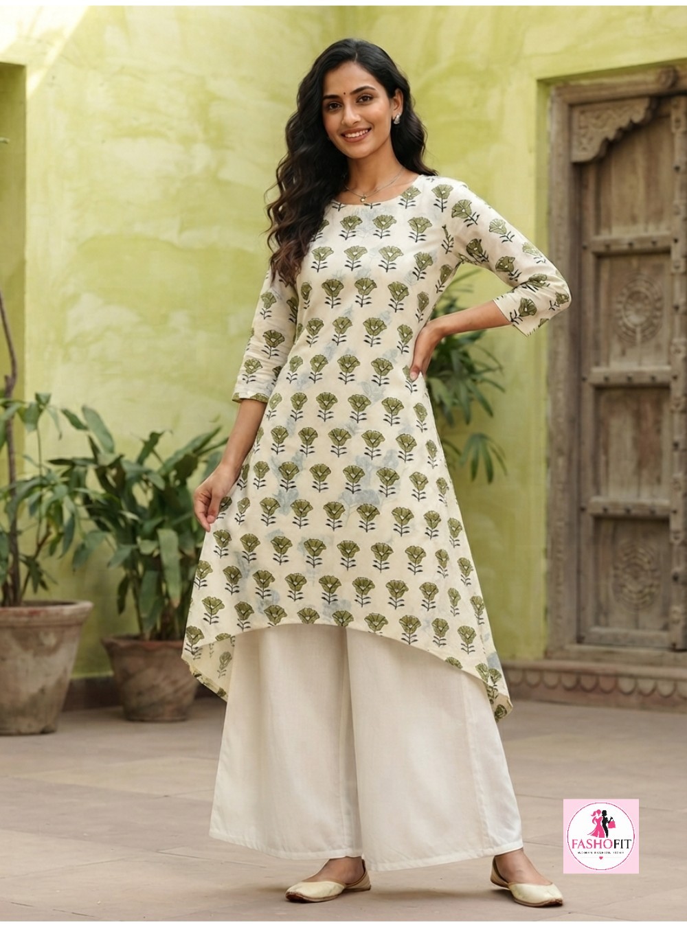 Trendy Casual Wear High-Low Cotton Kurti for Women
