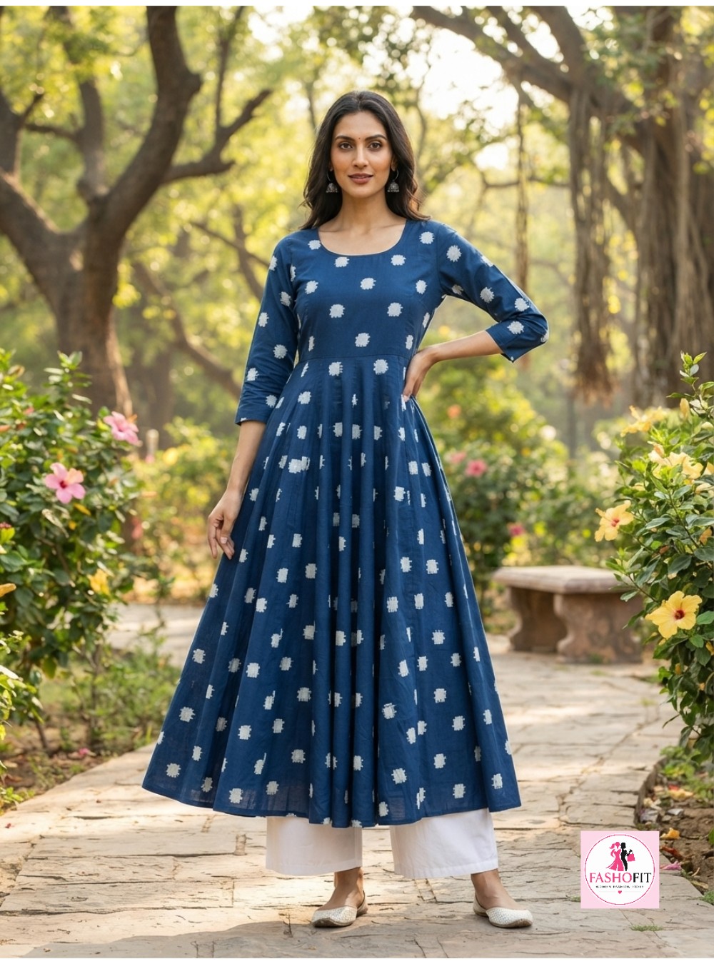 Pure Cotton Anarkali Kurta (Only Kurta)