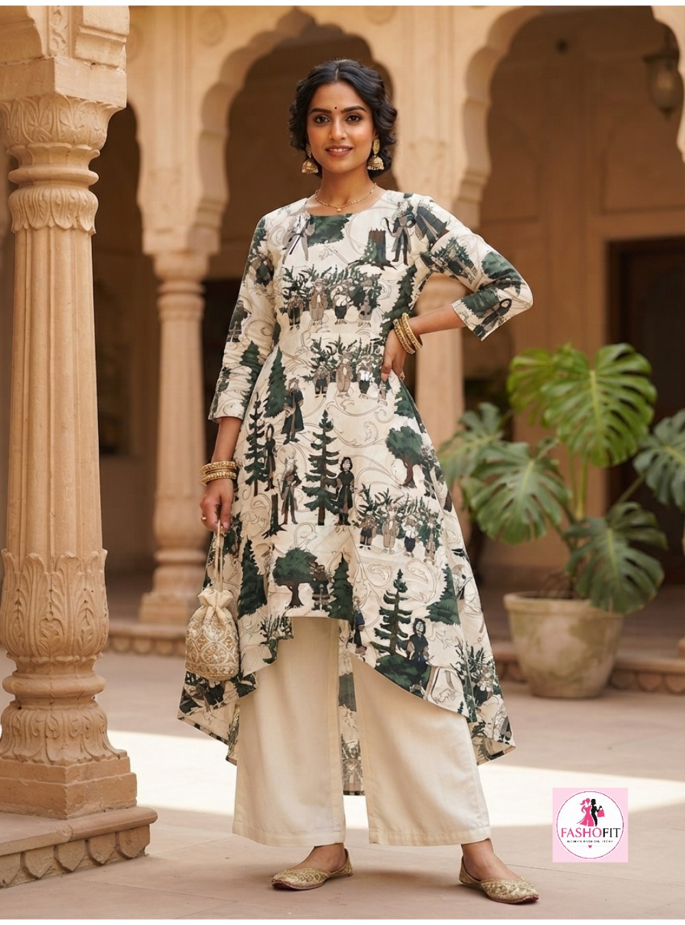 Trendy Casual Wear High-Low Cotton Kurti for Women