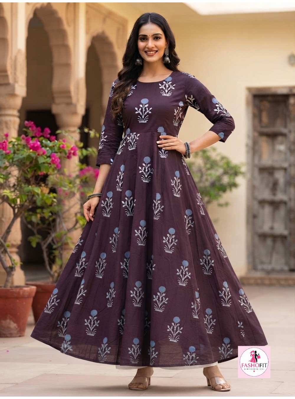 Pure Cotton Anarkali Kurta (Only Kurta)