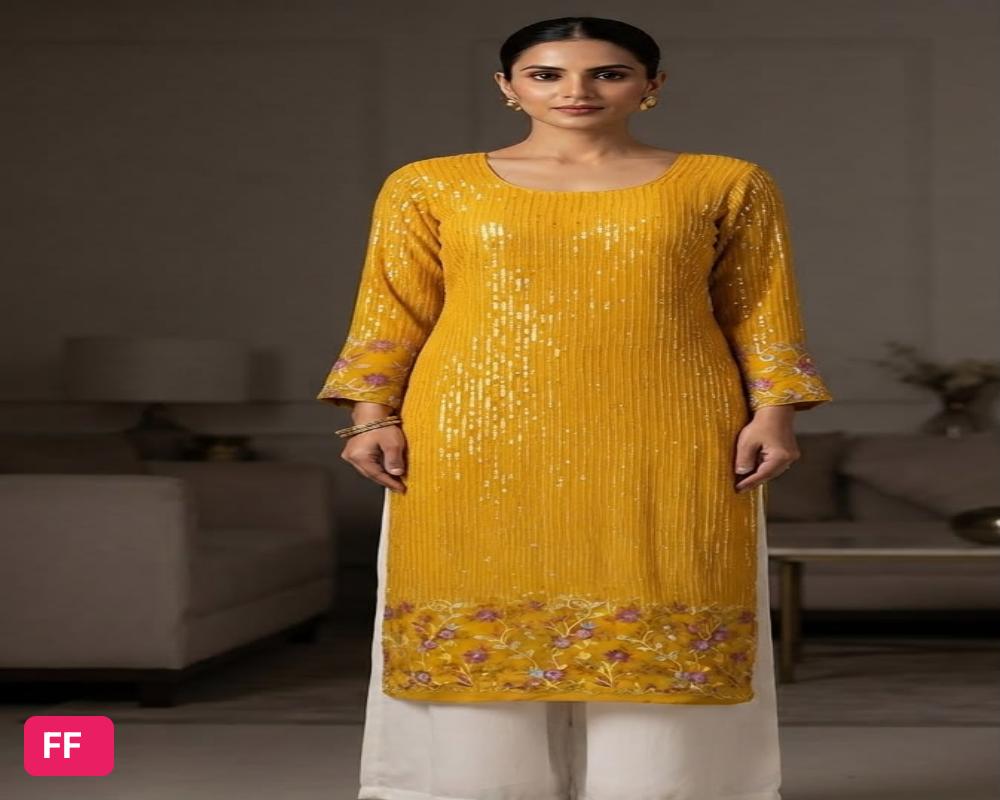 Elegant Georgette Embroidery Long Kurta | Premium Ethnic Wear