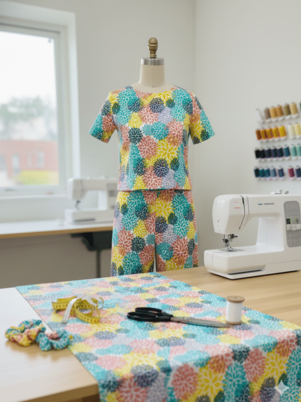 Summer Pure Cotton Printed Suit