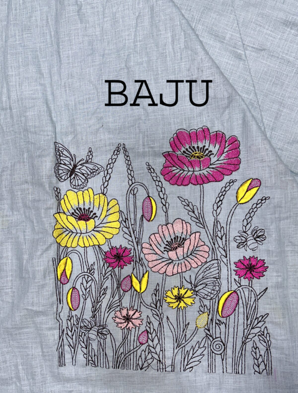 Embroidery Boutique Suit Linnen Cotton Base (No Dupatta) - Image 3